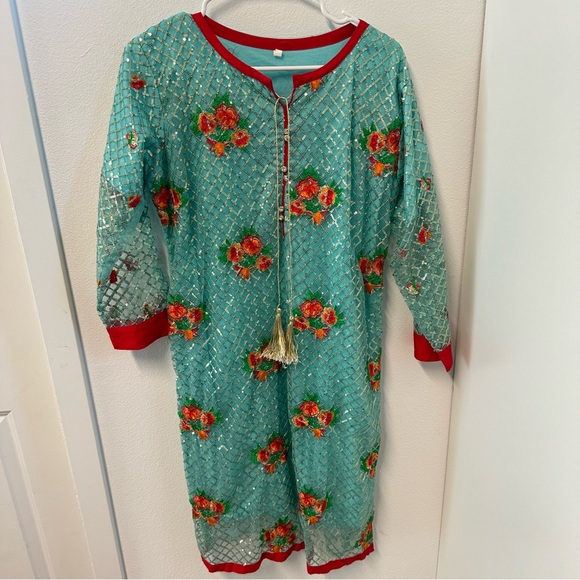 Blue Fancy Kurta - Youth - Picture 1 of 7